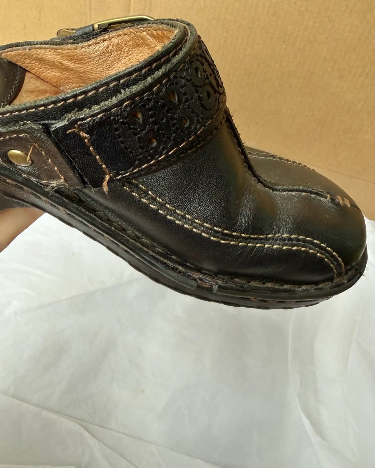 Brown Leather Mules