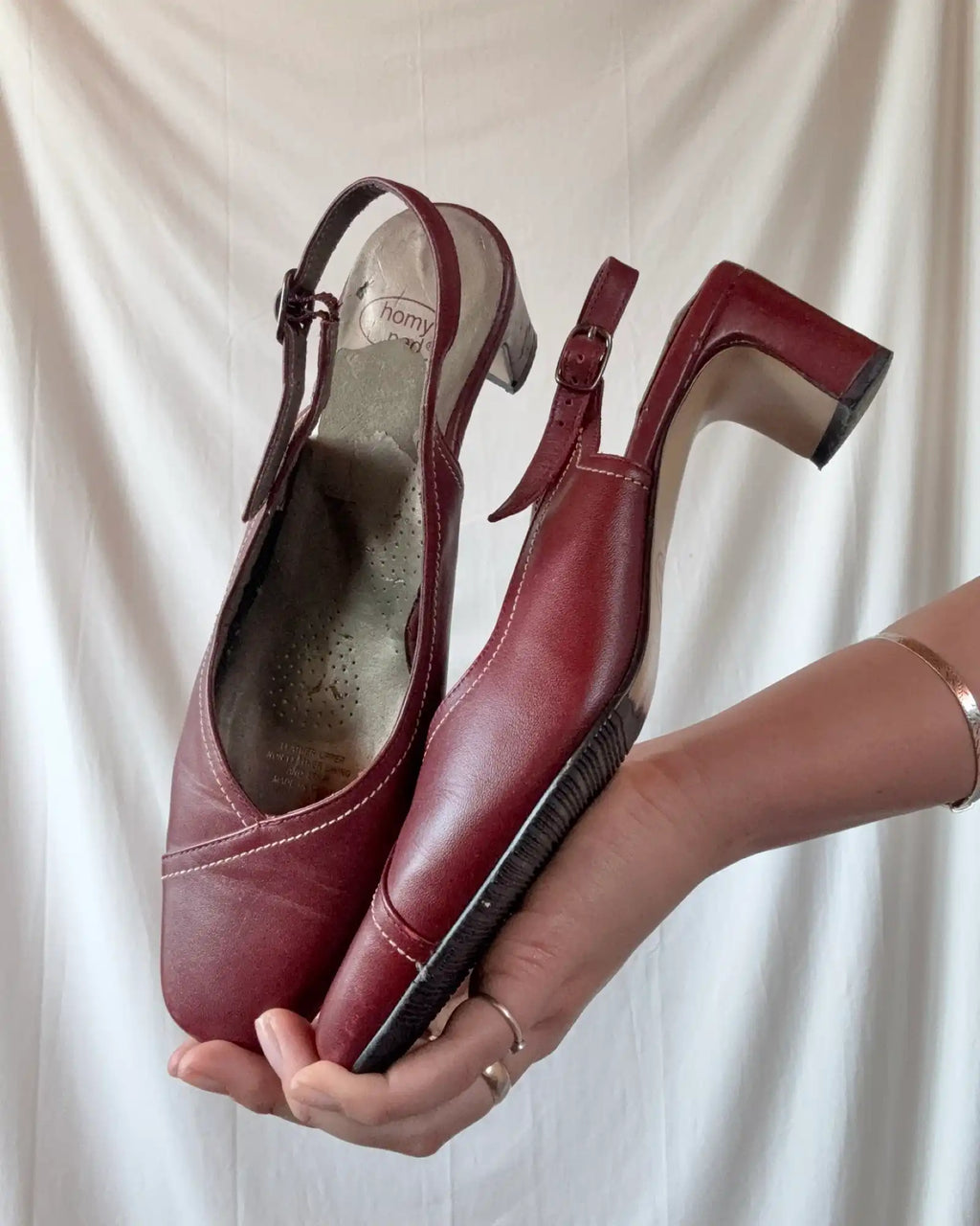 Red Leather Kitten Heels
