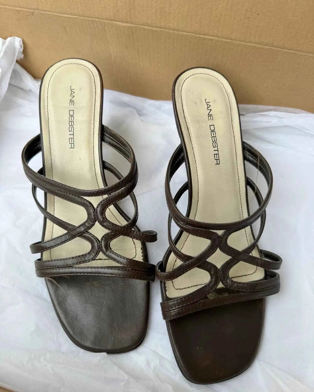 Brown Leather Kitten Heels
