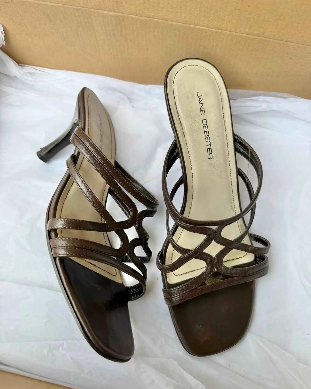 Brown Leather Kitten Heels
