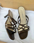 Brown Leather Kitten Heels
