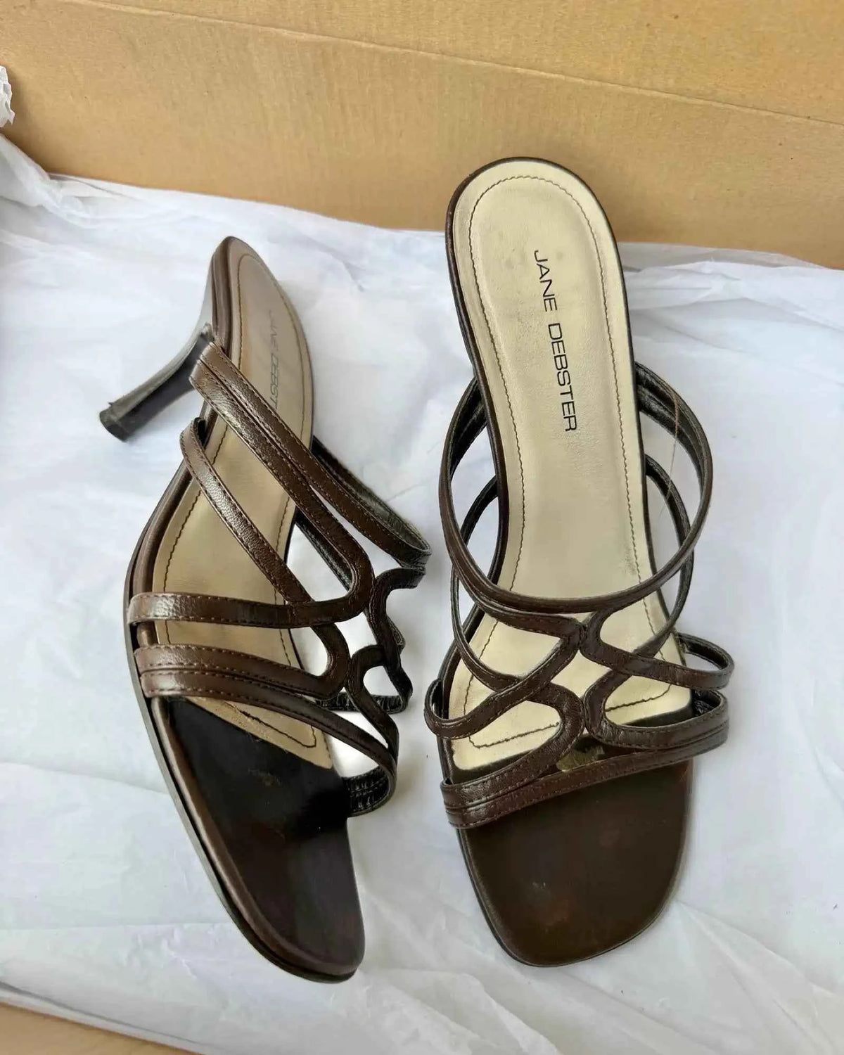 Brown Leather Kitten Heels