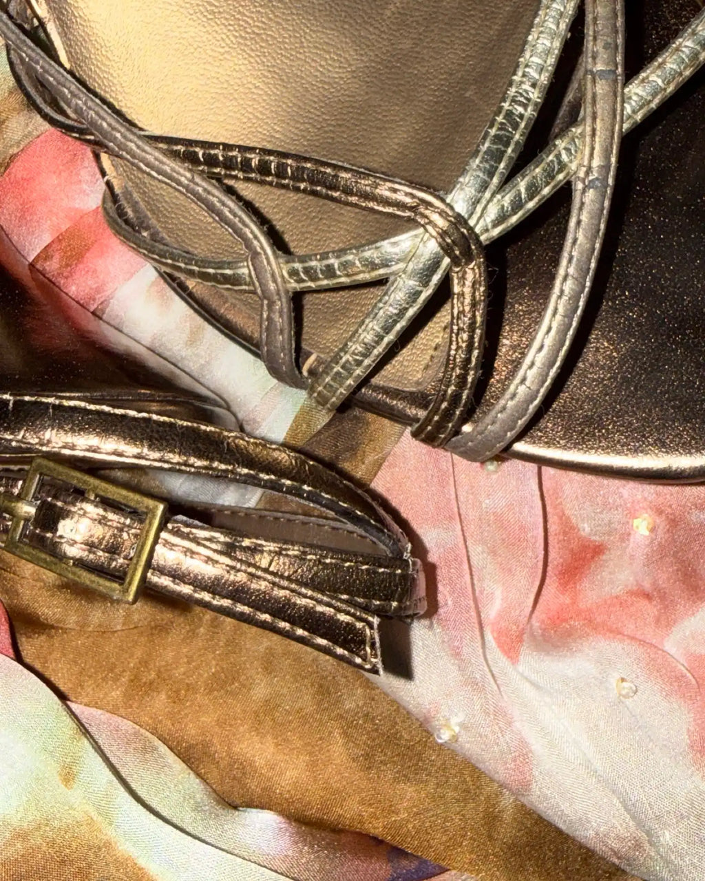 Metalic Strappy Heels