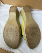 Green Leather Wedge Heels