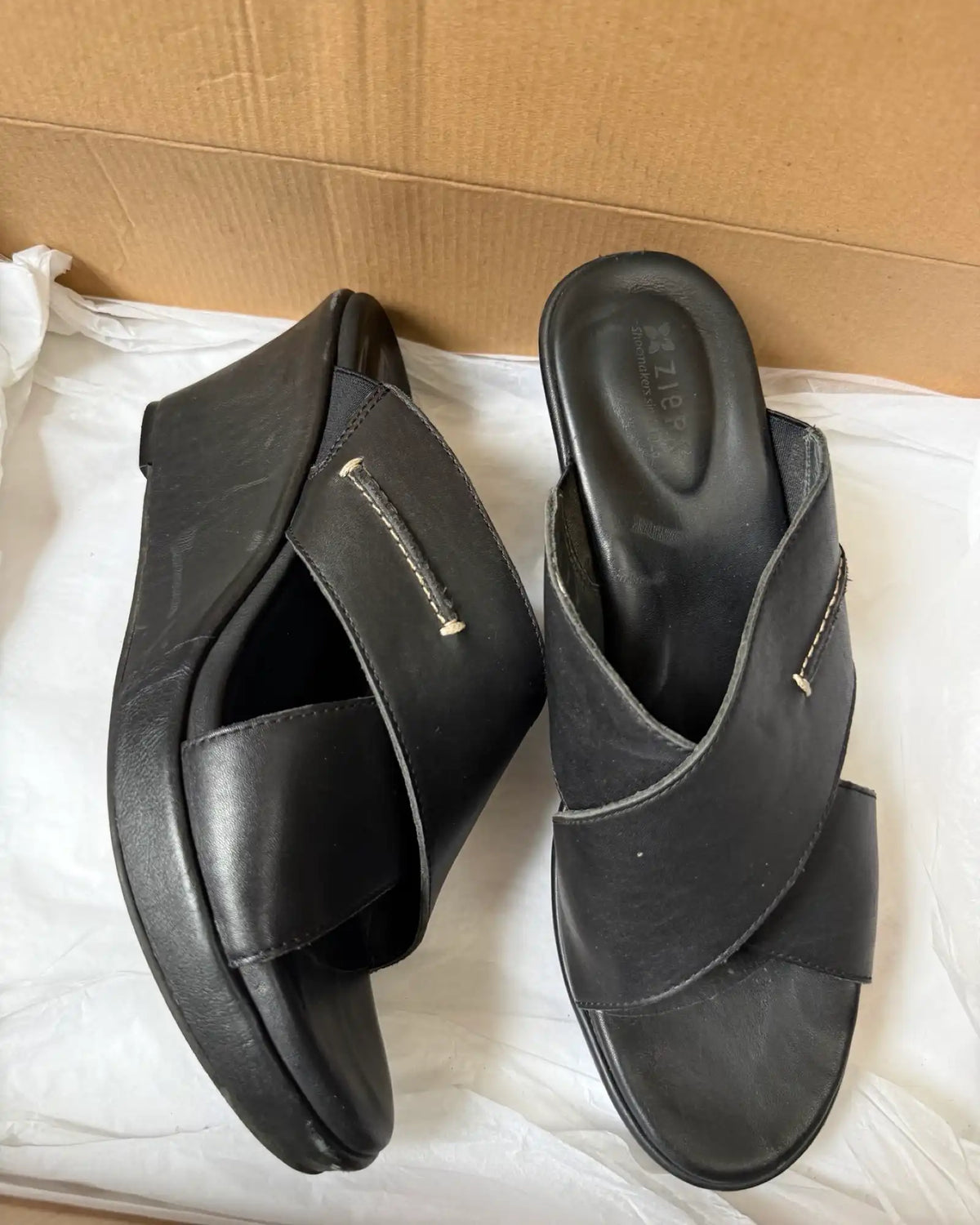 Black 90s Wedge Heels