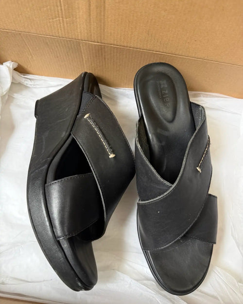 Black 90s Wedge Heels