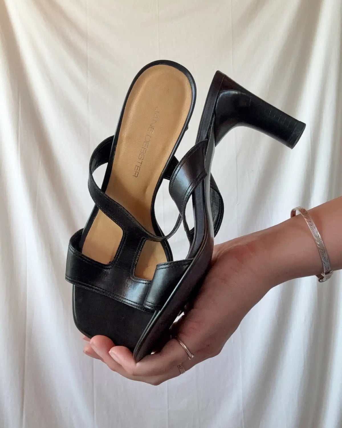 Black Leather 90s Heels
