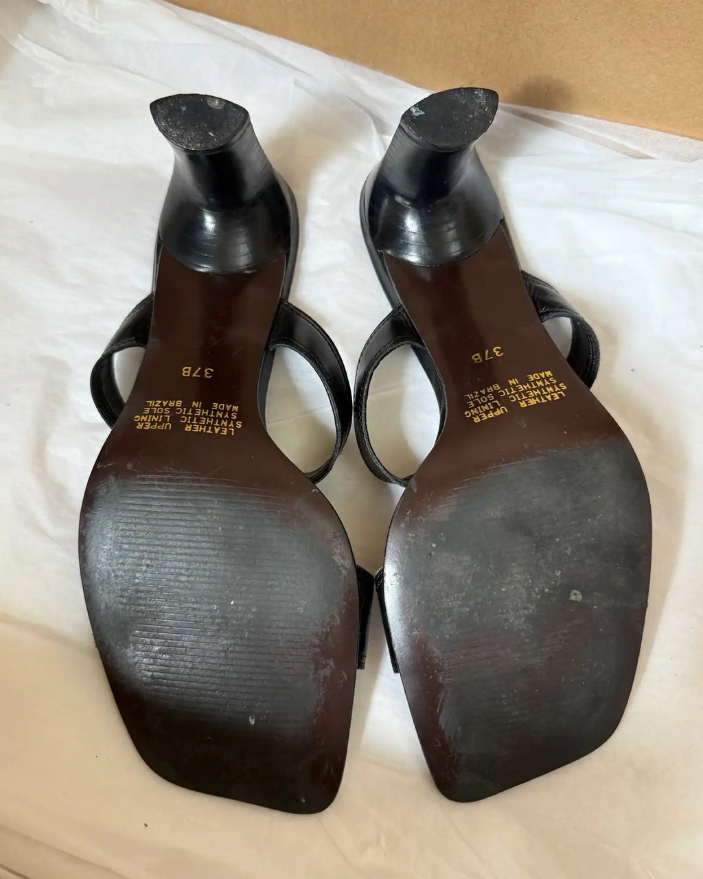 Black Leather 90s Heels