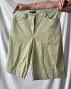 Green and White Striped Jorts