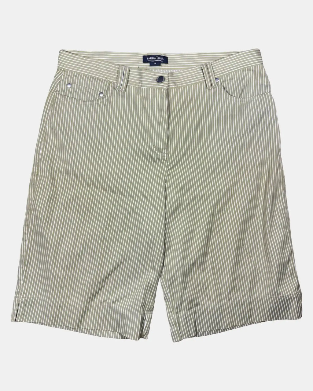 Green and White Striped Jorts
