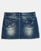 Distressed Mini Skirt | Est. Size 10-12