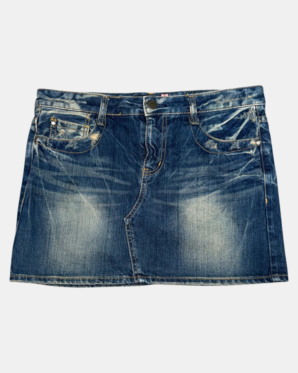 Distressed Mini Skirt | Est. Size 10-12