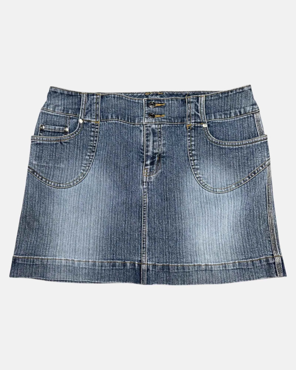 Lightwash Striped Mini Skirt | Est. Size M