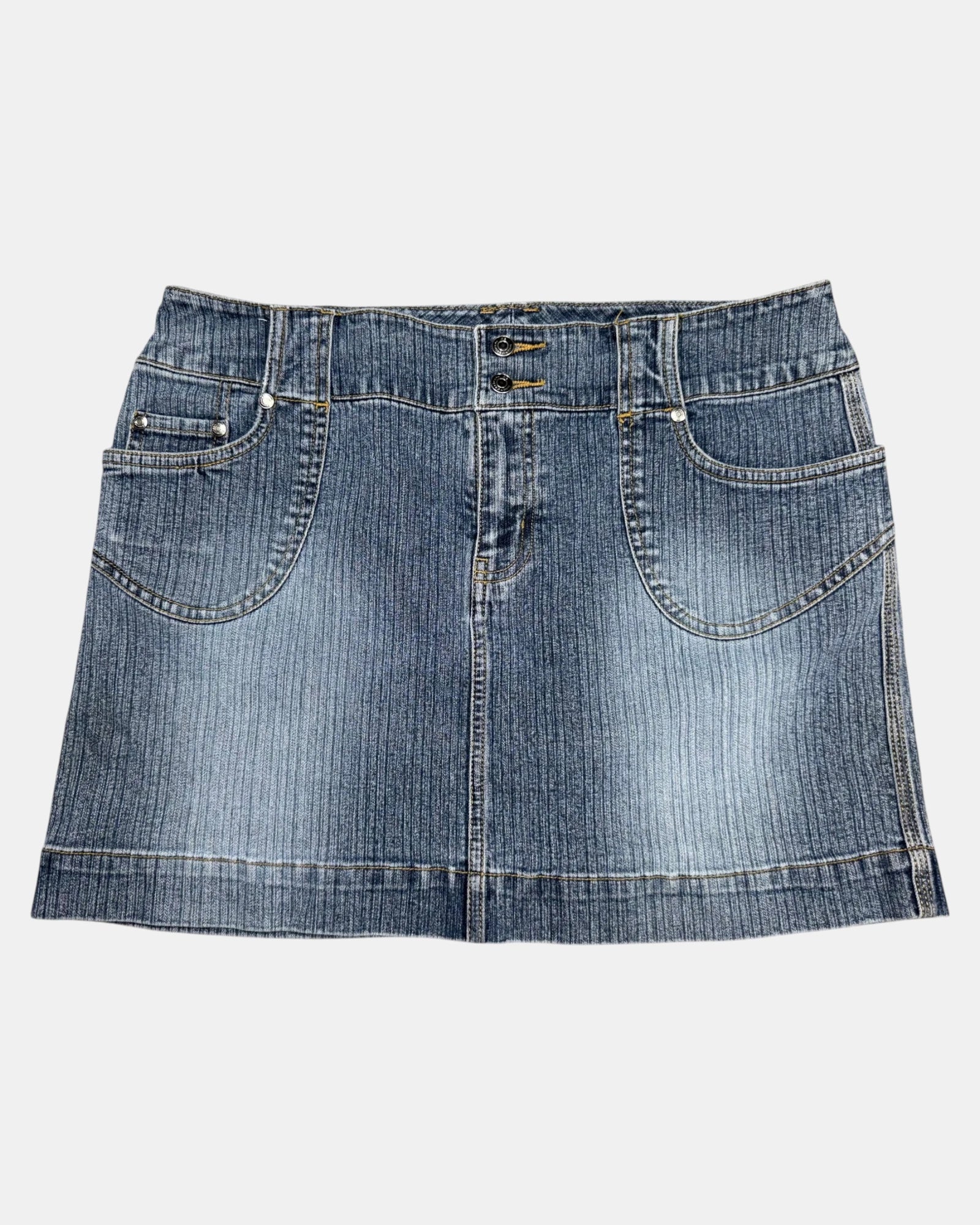 Lightwash Striped Mini Skirt | Est. Size M