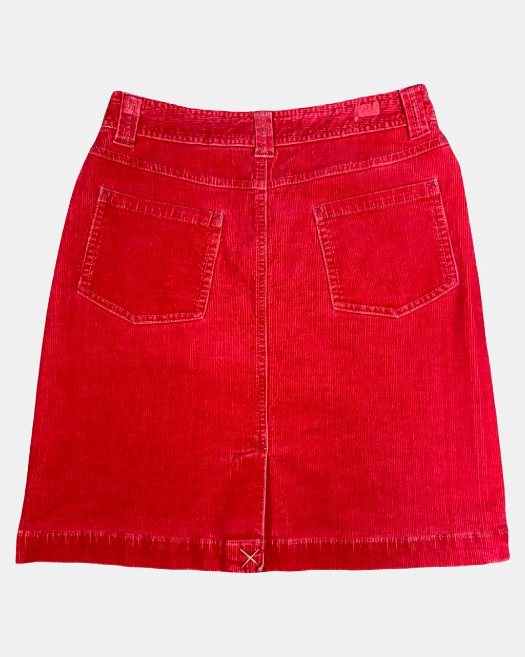 Red Corduroy 90s Mini Skirt