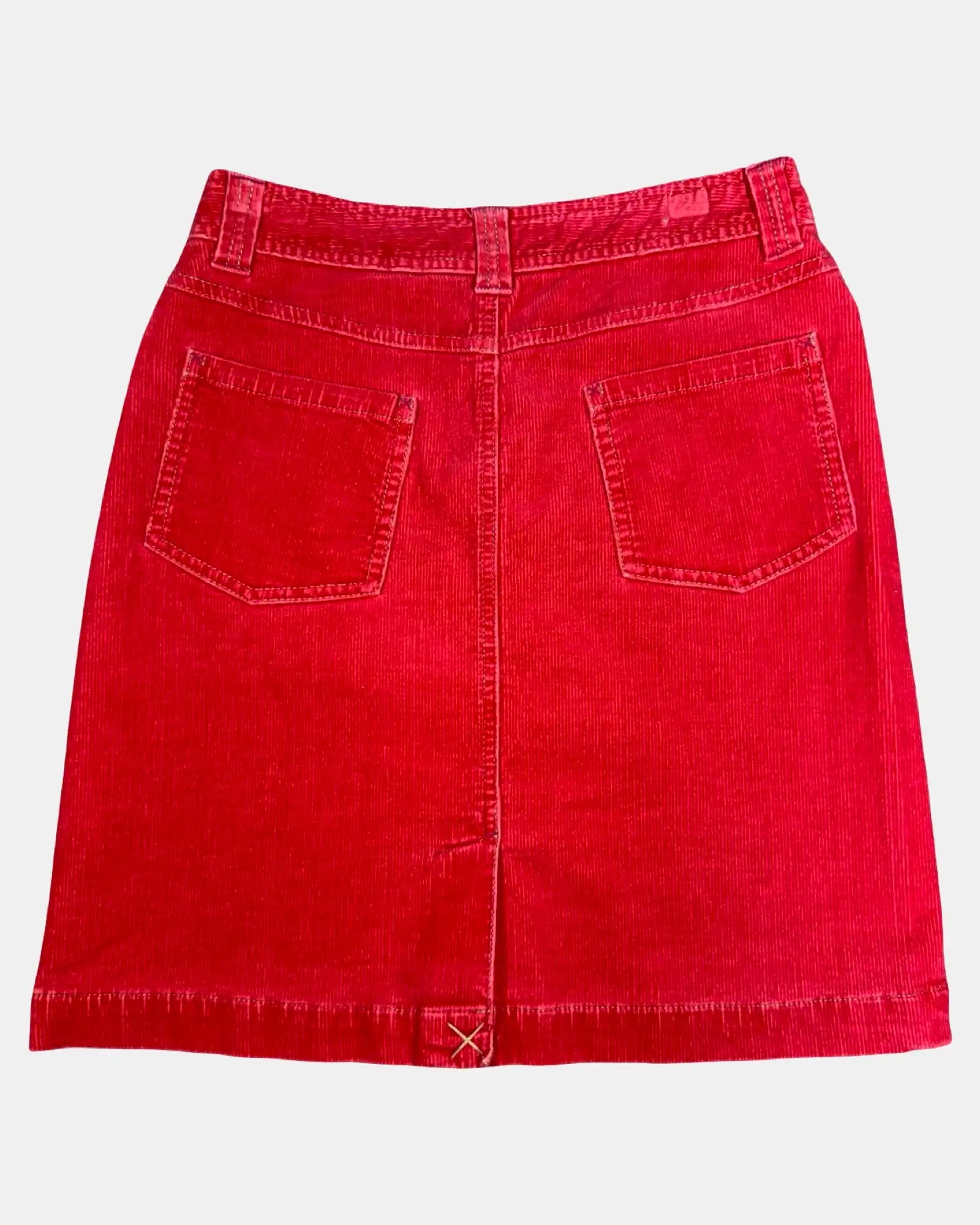 Red Corduroy 90s Mini Skirt