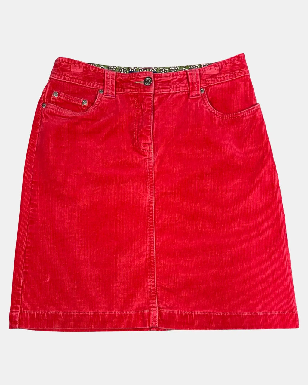 Red Corduroy 90s Mini Skirt