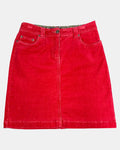 Red Corduroy 90s Mini Skirt