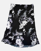90s Black and Pink Floral Maxi Skirt | Size 14