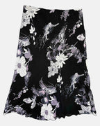 90s Black and Pink Floral Maxi Skirt | Size 14