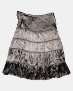 Brown Flowy Tiered Midi Skirt