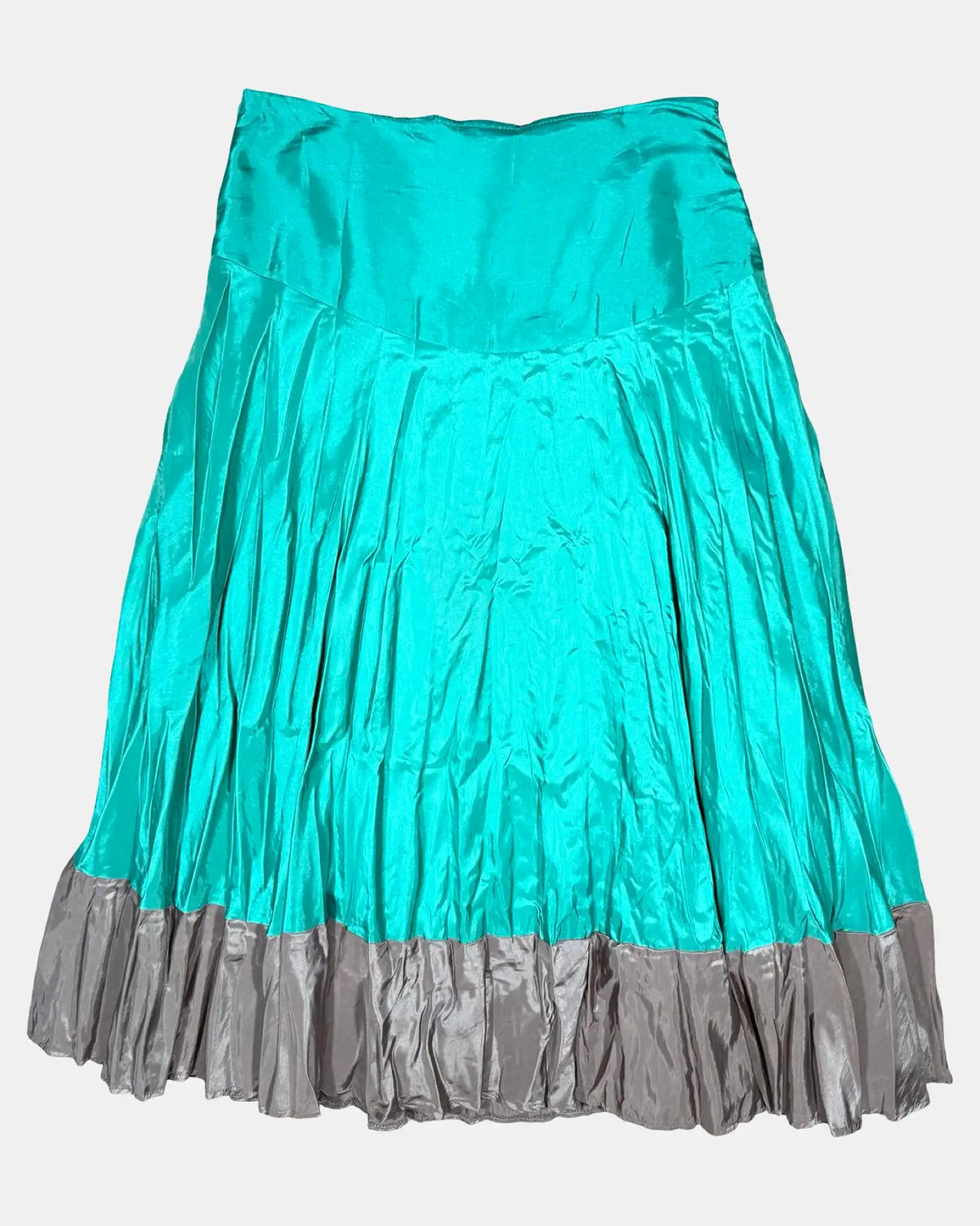 Green and Brown Midi Skirt