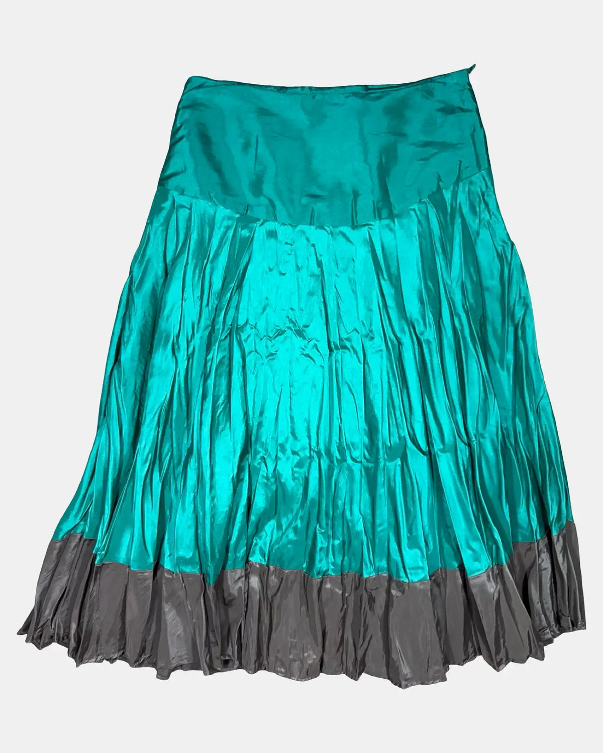 Green and Brown Midi Skirt