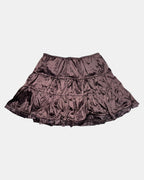 Brown Tiered Mini Skirt | Size 10 - Zip Vintage