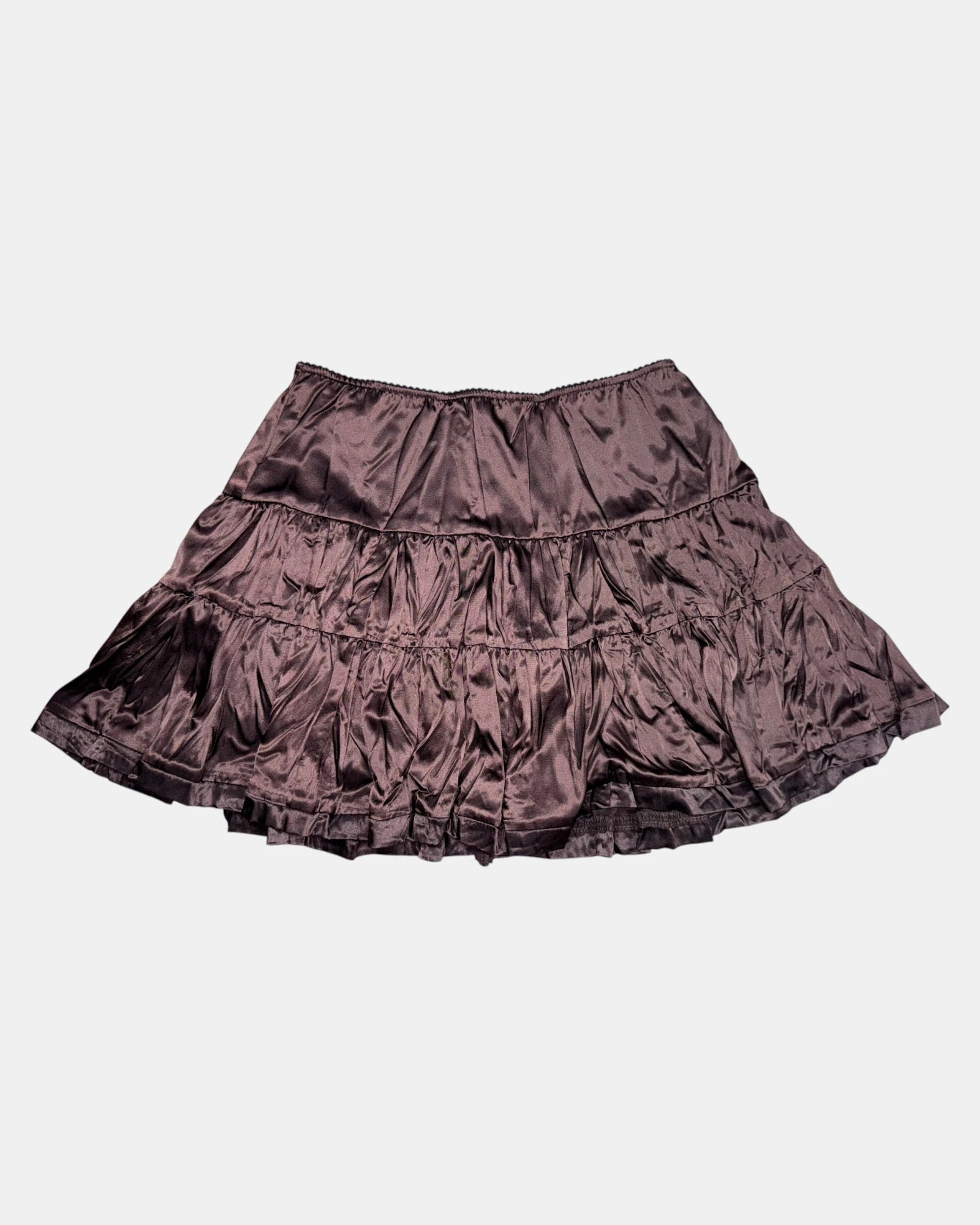 Brown Tiered Mini Skirt | Size 10