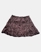 Brown Tiered Mini Skirt | Size 10 - Zip Vintage