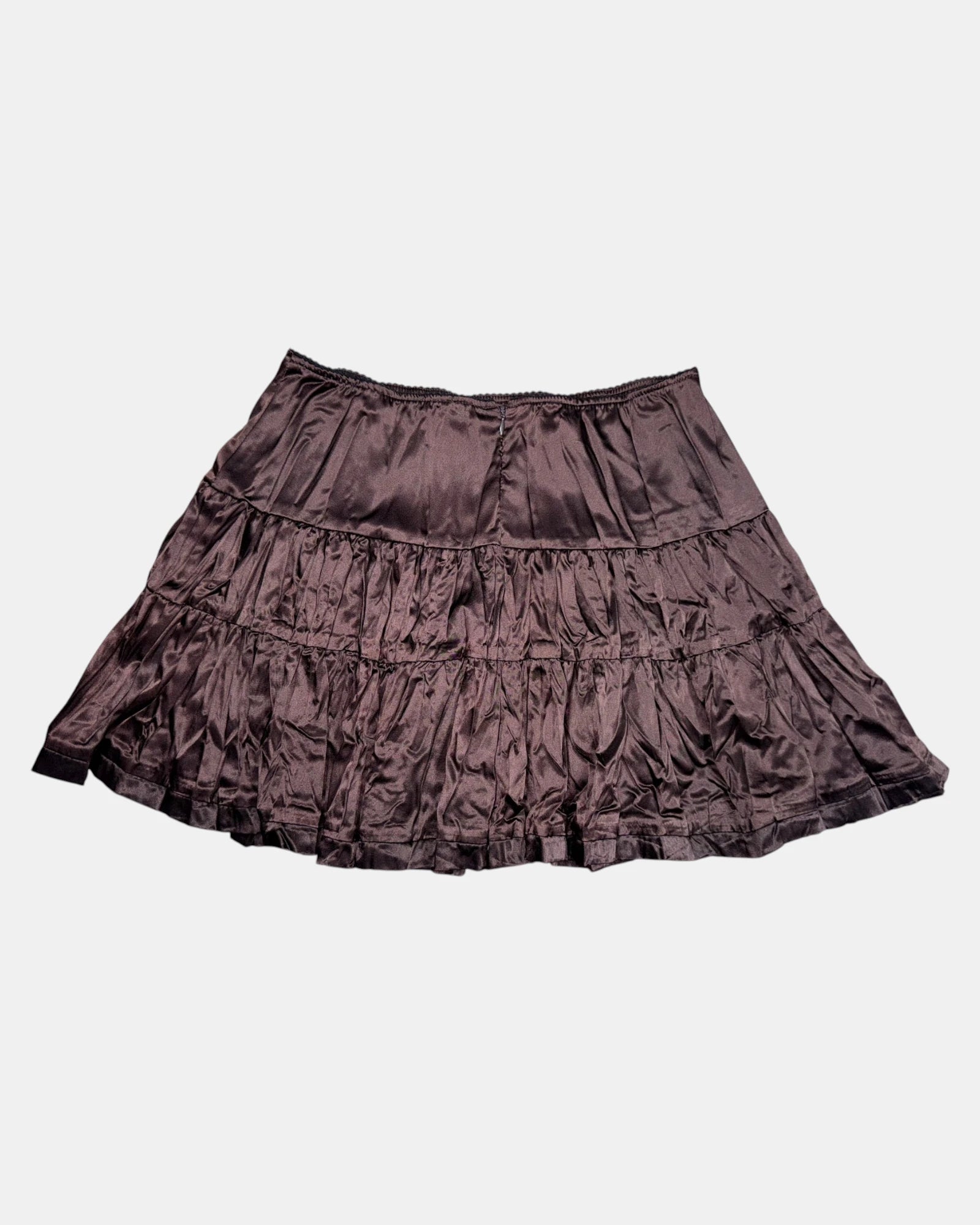 Brown Tiered Mini Skirt | Size 10