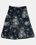 Black & White Paisley Pattern Skirt | Size 18 - Zip Vintage