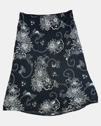 Black & White Paisley Pattern Skirt | Size 18 - Zip Vintage