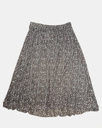 Brown and White Mesh Textured Skirt | Size 14 - Zip Vintage