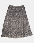 Brown and White Mesh Textured Skirt | Size 14 - Zip Vintage
