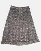 Brown and White Mesh Textured Skirt | Size 14 - Zip Vintage