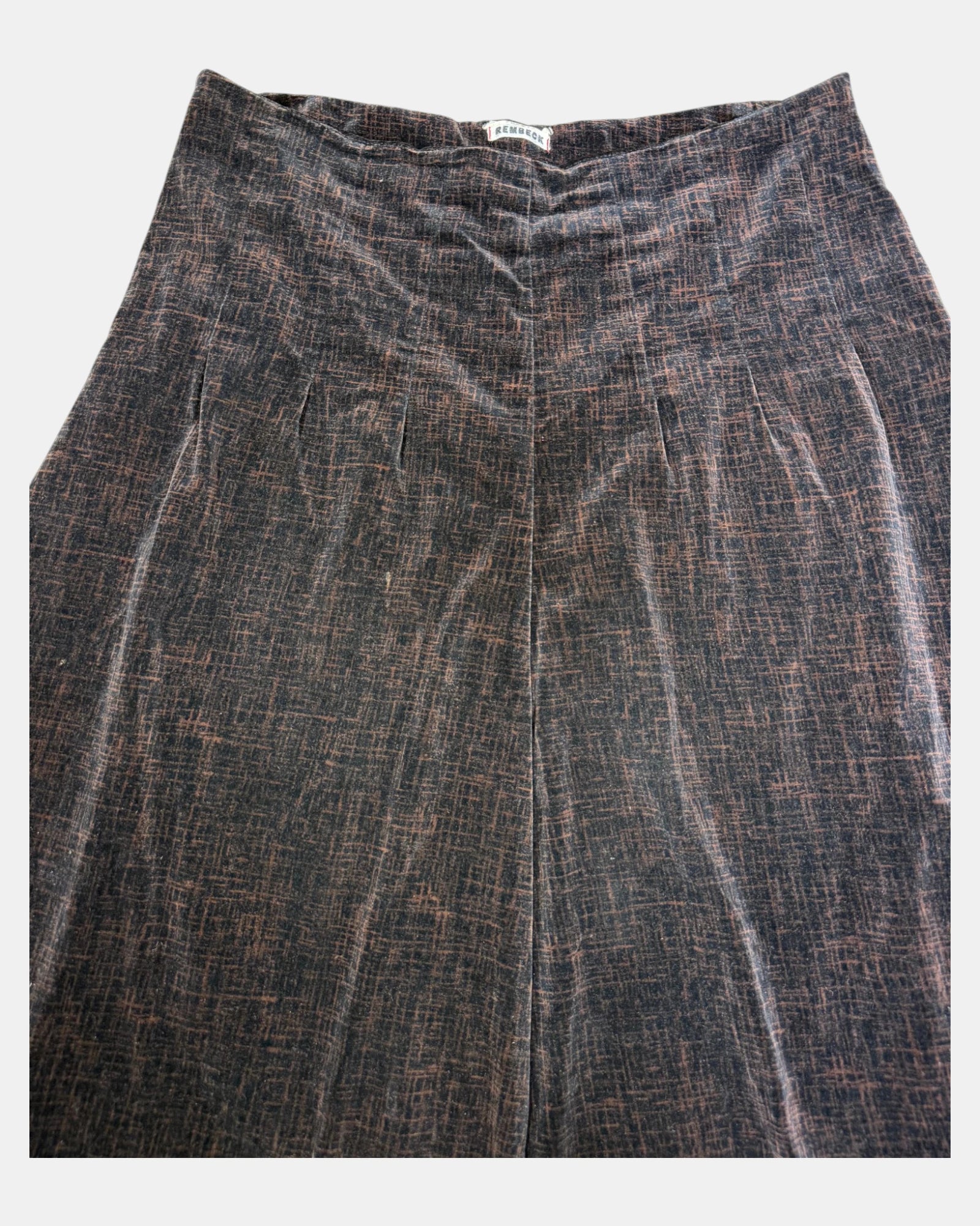 Black and Brown 90s Style A-Line Skirt | Est. Size 12-14