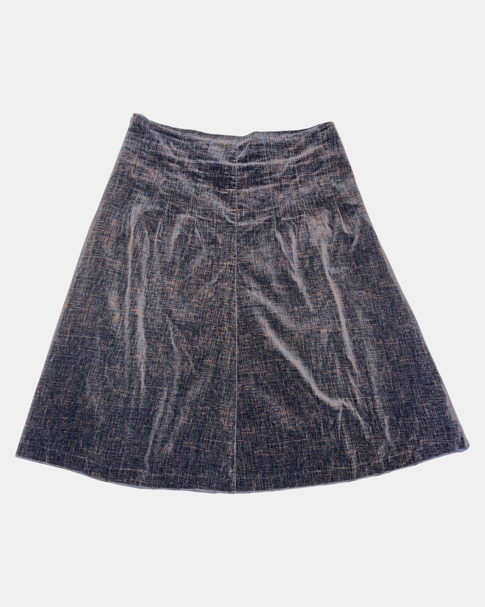 Black and Brown 90s Style A-Line Skirt | Est. Size 12-14
