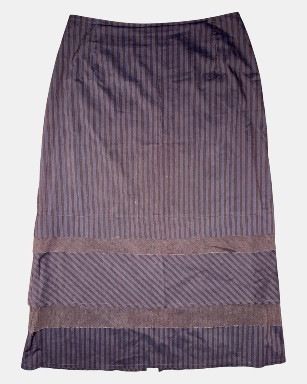 Brown and Blue/Purple Striped Layered Maxi Skirt | Size 12 | Size 12