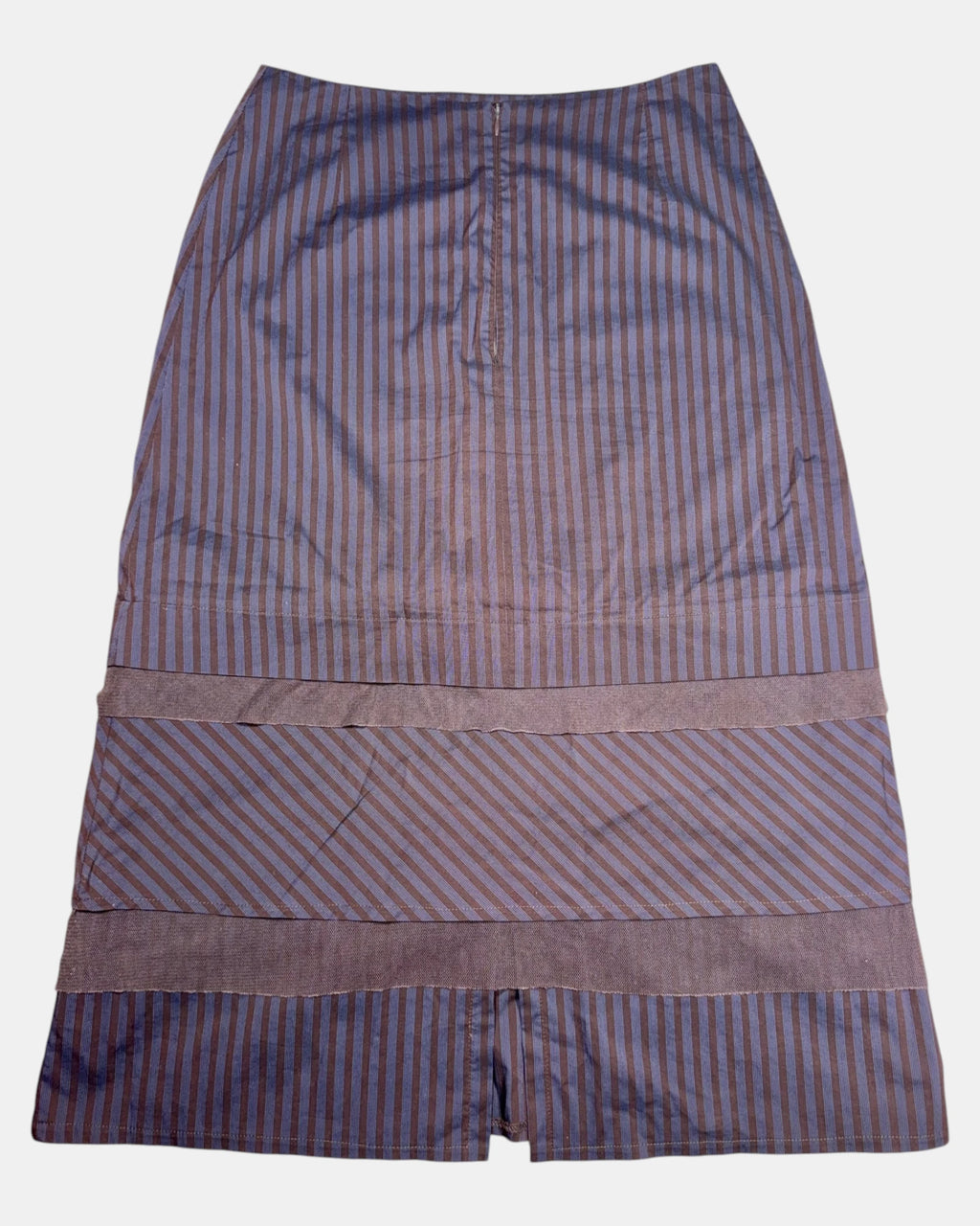 Brown and Blue/Purple Striped Layered Maxi Skirt | Size 12 | Size 12