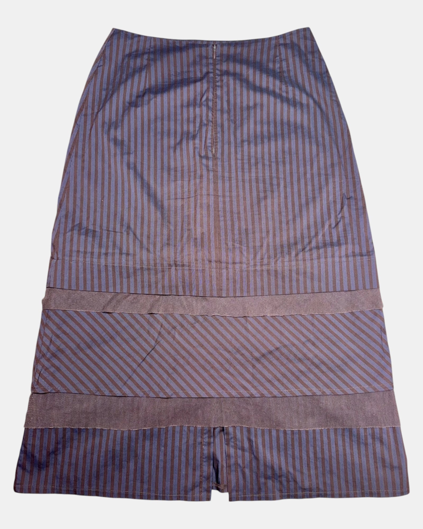Brown and Blue/Purple Striped Layered Maxi Skirt | Size 12 | Size 12