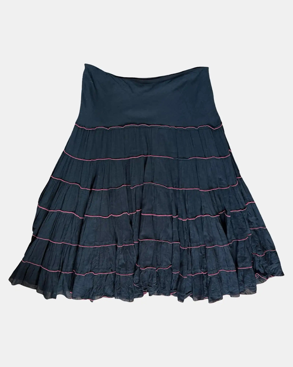 Black Skirt with Ruffles and Gem Detailing
