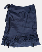 Black Ruffle Tie Up Skirt