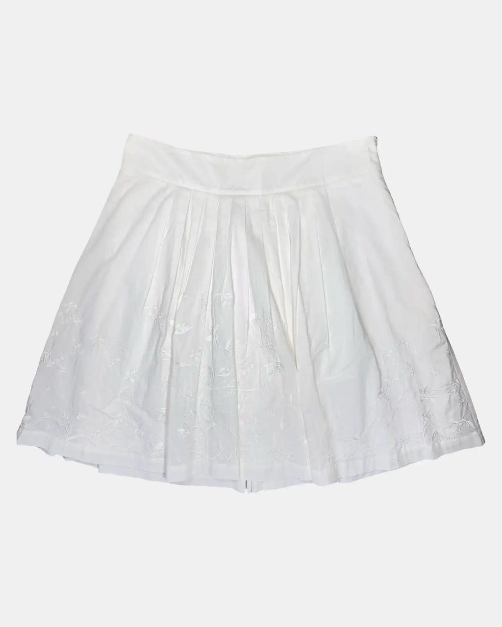 White Pleated Flowy Skirt