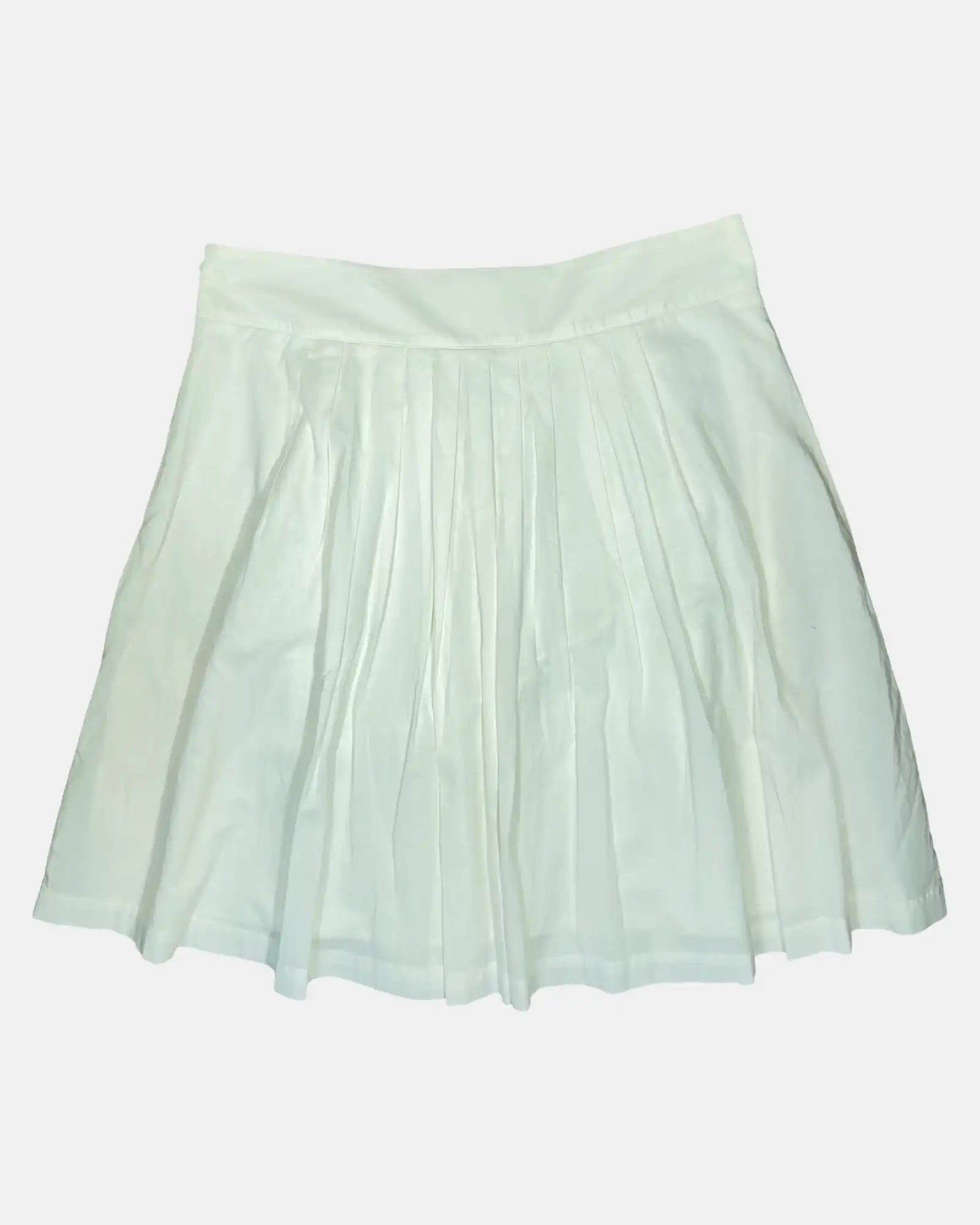 White Pleated Flowy Skirt