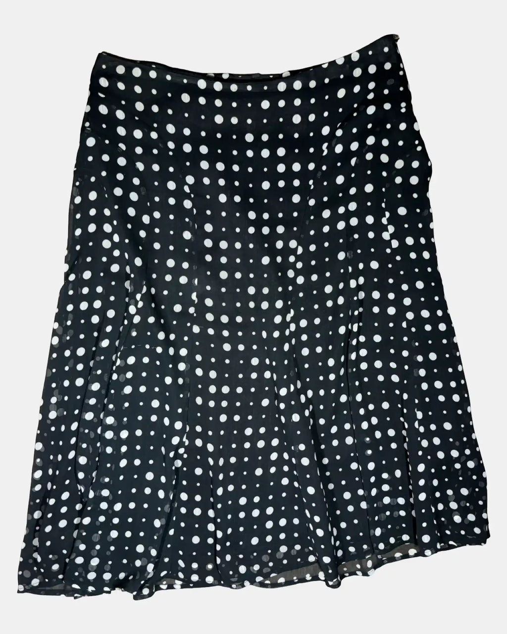 Black and White Dotted Midi Skirt