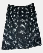 Black and White Dotted Midi Skirt
