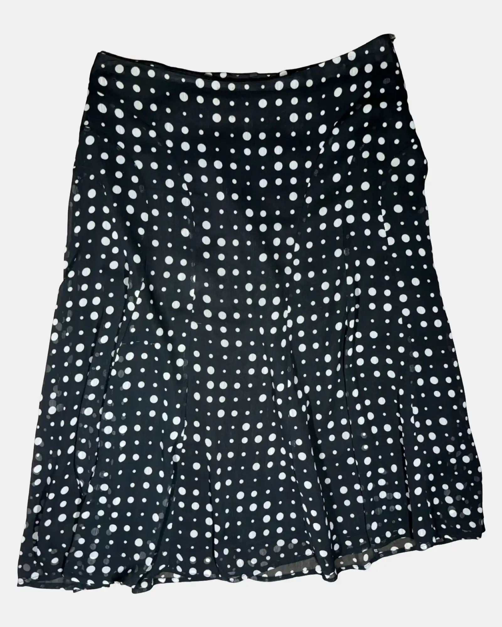 Black and White Dotted Midi Skirt