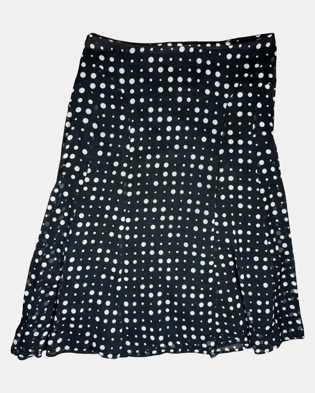 Black and White Dotted Midi Skirt