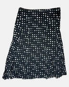 Black and White Dotted Midi Skirt